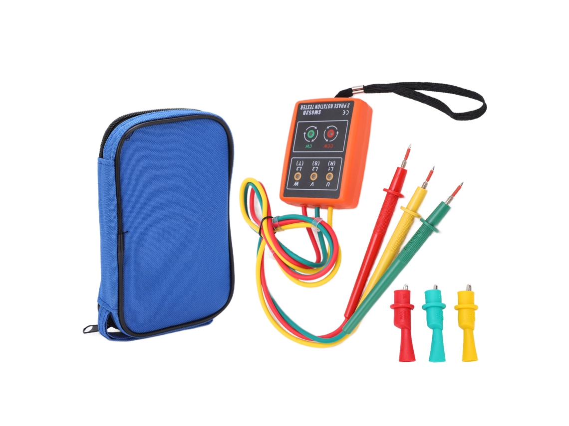 Medidor De Secuencia De Fases Trifásico Sm852b, Probador De Rotación, Detector Led De 60 V A 600 V Con Cable Aislado.