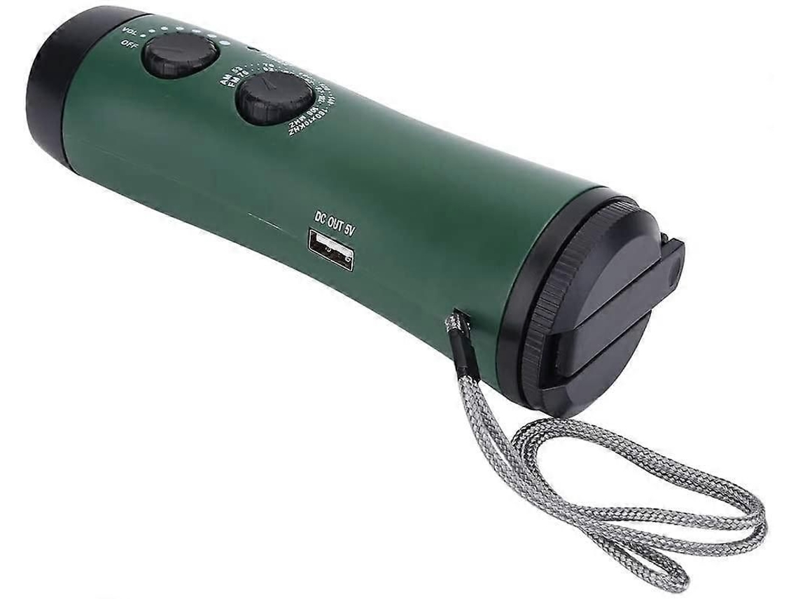 Radio de emergencia y supervivencia con manivela, multifuncional, portátil, con radio FM/AM, linterna LED y correa para la muñeca para actividades al aire libre.