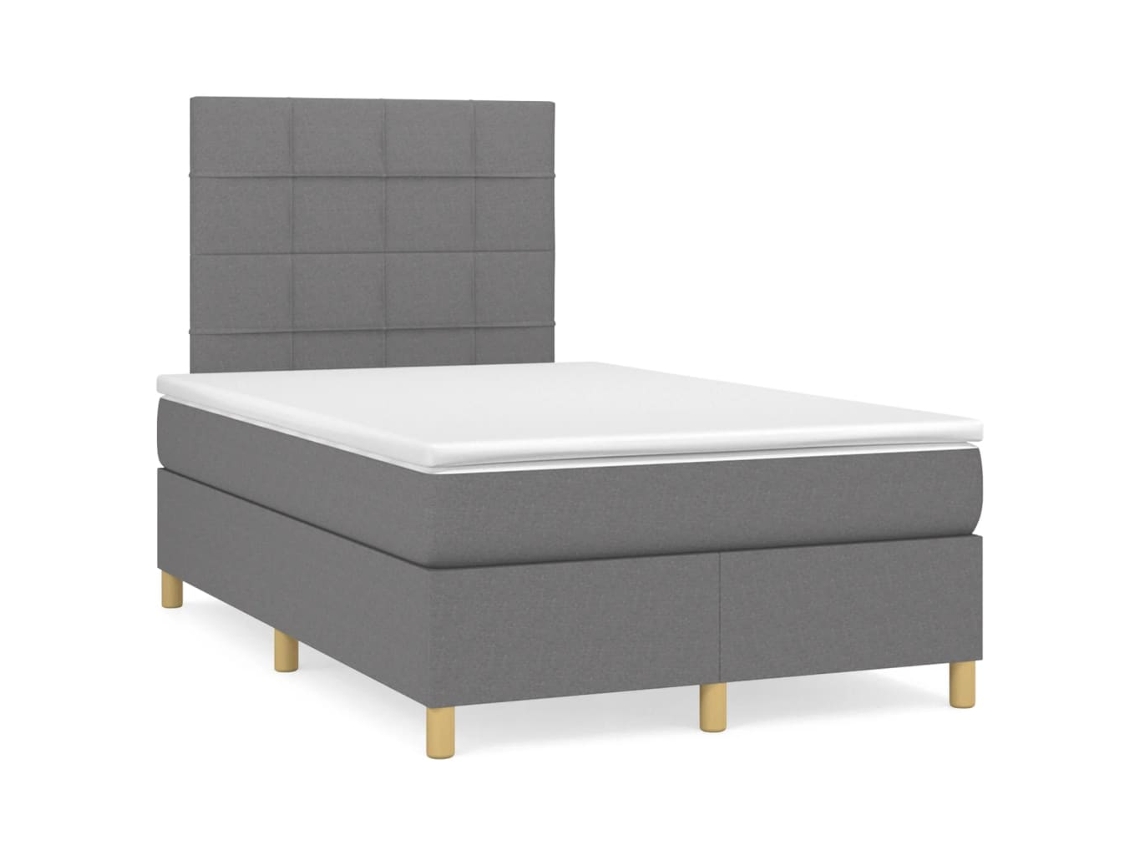 Maison Exclusive - Cama Box Spring Con Colchón Tela Gris Oscuro 120x200 Cm