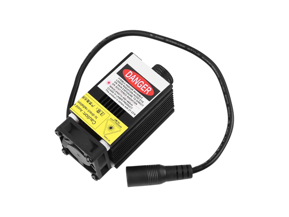 Módulo láser azul de 1,6 W y 450 nm con disipador de calor.