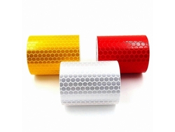Juego de 3 rollos de cinta reflectante en plateado, rojo y amarillo para visibilidad nocturna y seguridad. Rosewell