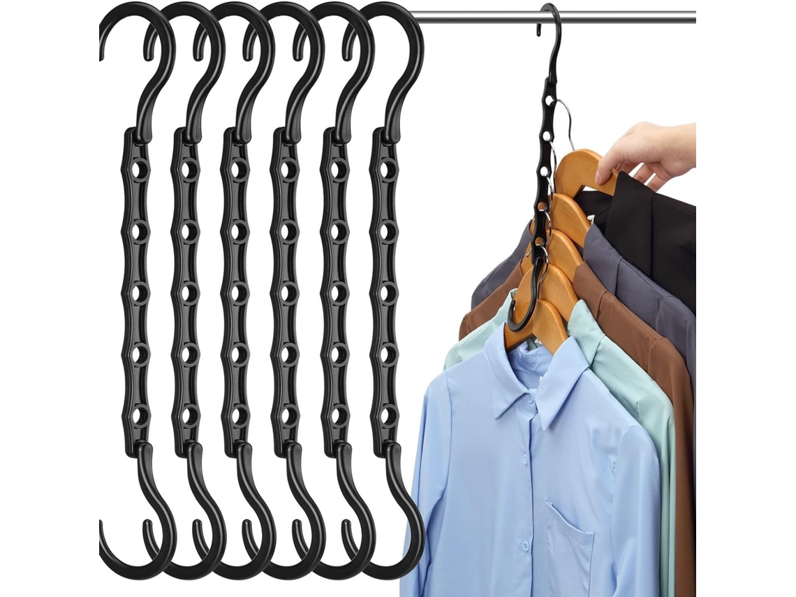 Cabides Mágicos De Plástico Que Economizam Espaço Para Armazenamento De Roupas 6 Unidades 