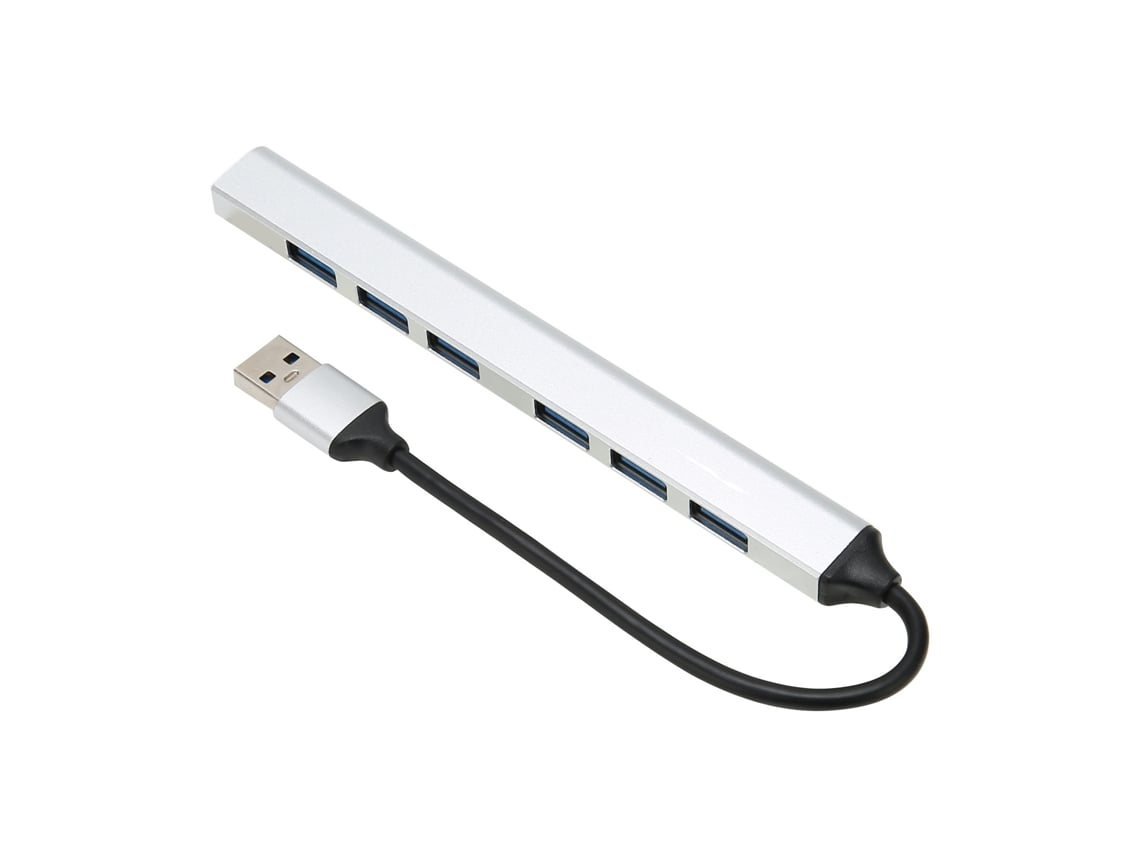 Hub Usb3.0 Portátil Ultra Fino De Alumínio Com 7 Portas Adaptador Extensor De Dados Multi Função Para Laptop