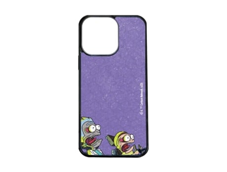 Funda Móvil Oficial Rick Morty Warner Bros para iPhone 15 Pro Max PHONECASES3D Piel Sintética Negro