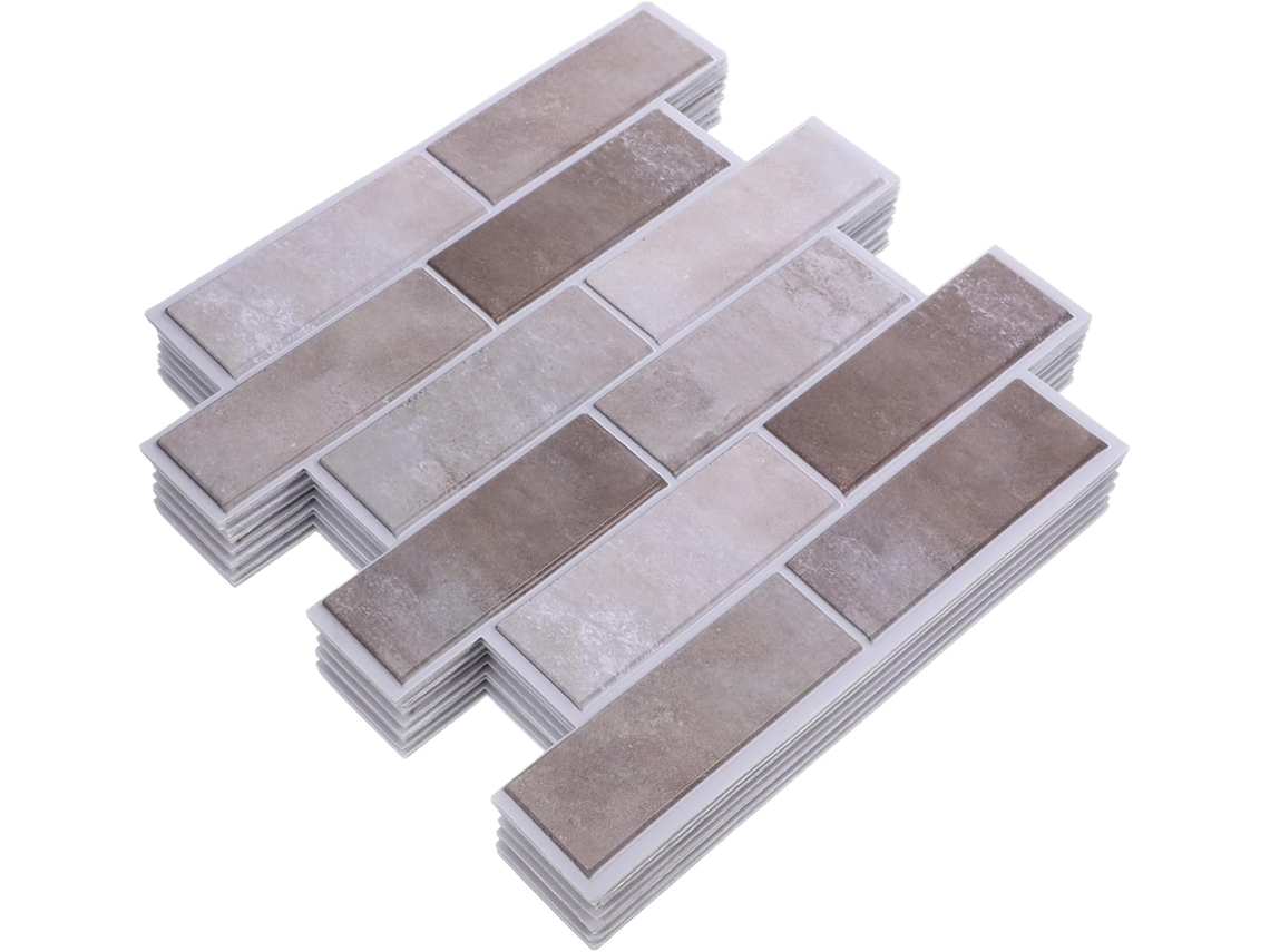 10 Pegatinas Autoadhesivas De Pared Con Diseño De Ladrillo Pintado Para Cocina