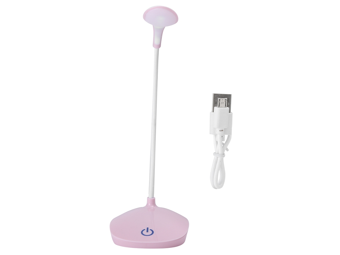 Lámpara De Escritorio Rosa Portátil Recargable Por Usb Con Toque Y Protección Ocular Para Estudio