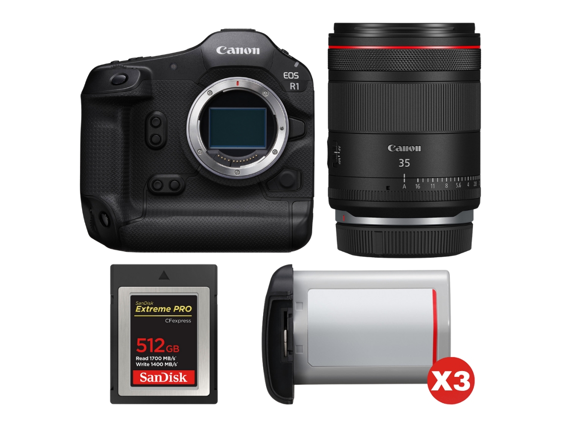 Canon Eos R1 + Rf 35mm F/1.4 L Vcm + 1 Sandisk 512gb Extreme Pro Cfexpress Type B + 3 Canon Lp-e19 + Ebook “20 Consejos Para Fotos Que Impactan”