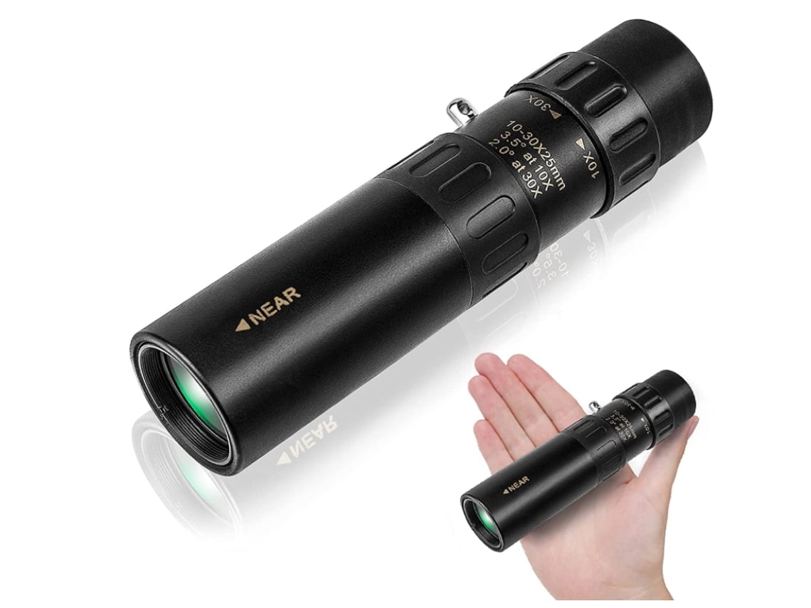 Prismáticos ENKERS Telescopio monocular con zoom óptico 10-300X40Mm Telescopio monocular HD para adultos Caza Senderismo Camping Tours Tur-Preta
