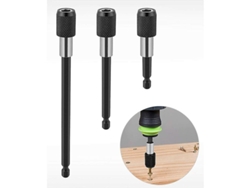 3pcs Varilla Extensible Magnética, Portabrocas De Destornillador Eléctrico, 1/4 Hexágano, Liberación Rápida, 60/100/150mm, Acero Inoxidable