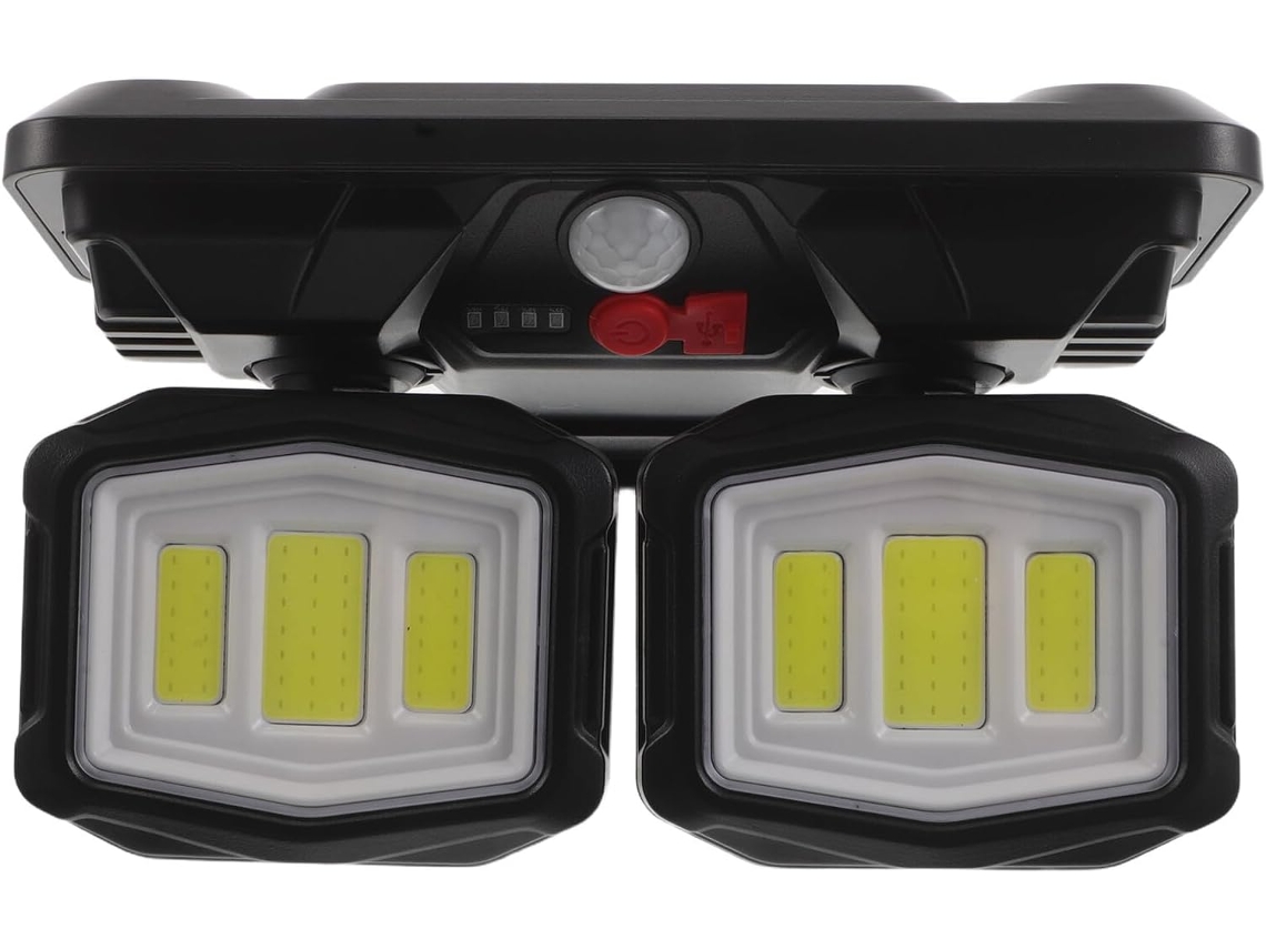 Aplique solar de pared con sensor de inducción, 108 LED, 3 cabezales plegables, iluminación exterior para jardín, patio y balcón. SFUSHOS