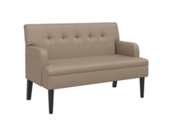 Banco com encosto VIDA XL couro artificial cappuccino (112x65,5x75 cm)