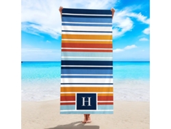 Toalla de playa de microfibra a rayas Yuysan, de alta absorción y secado rápido, 150 x 75 cm, modelo ST115, color marrón.