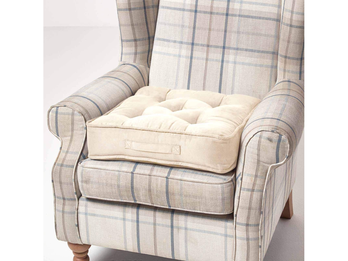 Homescapes Cream Faux Suede Armchair Booster Cushion