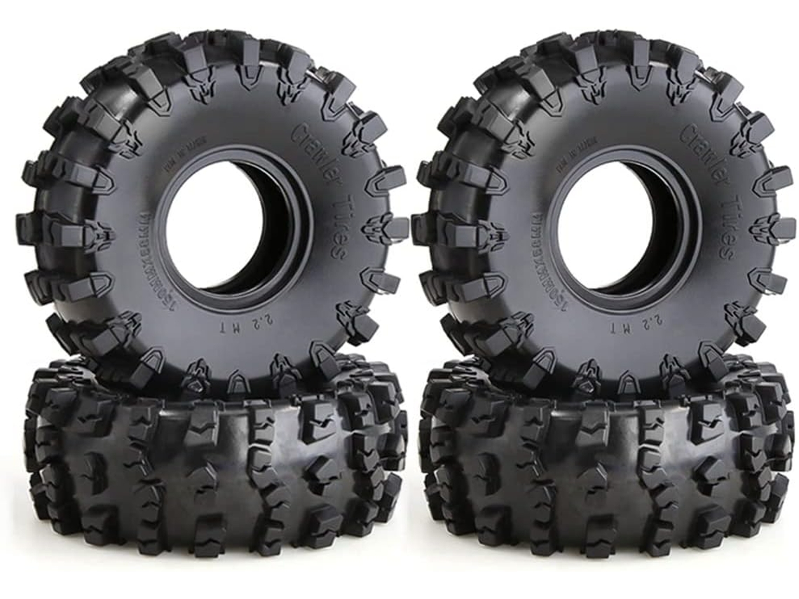 Juego De 4 Neumáticos Grandes De Goma De 150 Mm (2.2 Pulgadas) Para Coche Rc Crawler 1/10 Auto Wraith Scx10 Capra