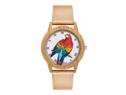 Reloj Unisex Zhoulianfa Dial Loro Correa Malla Cuarzo Analógico Oro Rosa