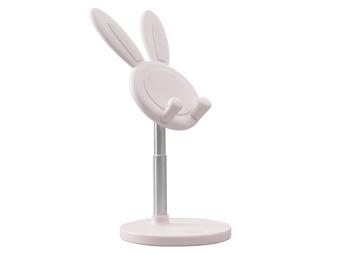 Mali suporte para Celular Cute Rabbit Portátil Ajustável em Altura e Ângulo para Mesa de Casa Escritório Branco