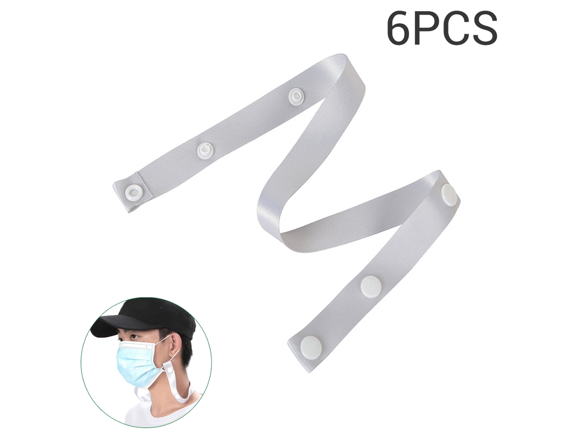 HYMNORA 6 piezas de soporte para mascarilla facial con cierre de botón, cordón extensor, protección contra pérdida para adultos y niños