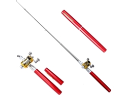 Mini Caña De Pescar Plegable Bolsillo, Telescópica, Portátil, Con Forma Bolígrafo, Carrete, Para Pesca Al A...