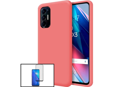 Carcasa y Protector Oppo Find X3 Neo PHONECARE Silicone Rosa