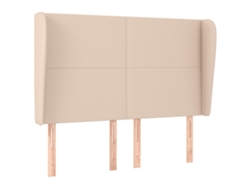 Maison Exclusive - Cabecero Con Orejas Cuero Sintético Capuchino 147x23x118/128 Cm