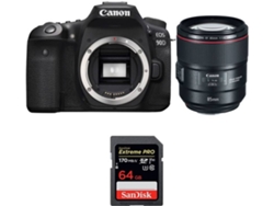 Kit Cámara CANON EOS 90D + EF 85mm f/1.4L IS USM + SanDisk 64 GB (APS-C)