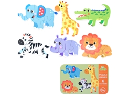 Rompecabezas De Animales, Juguete Educativo, Rompecabezas De Madera 3d, Juego De Rompecabezas De Caja De Hojalata Para Niños.
