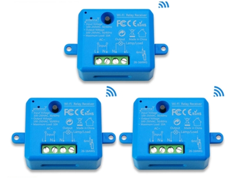 Tuya Smart Life Module Enchufe Wi-Fi Tiny Voice Mando A Distancia Alexa SLOWMOOSE (3 Pack Blu)