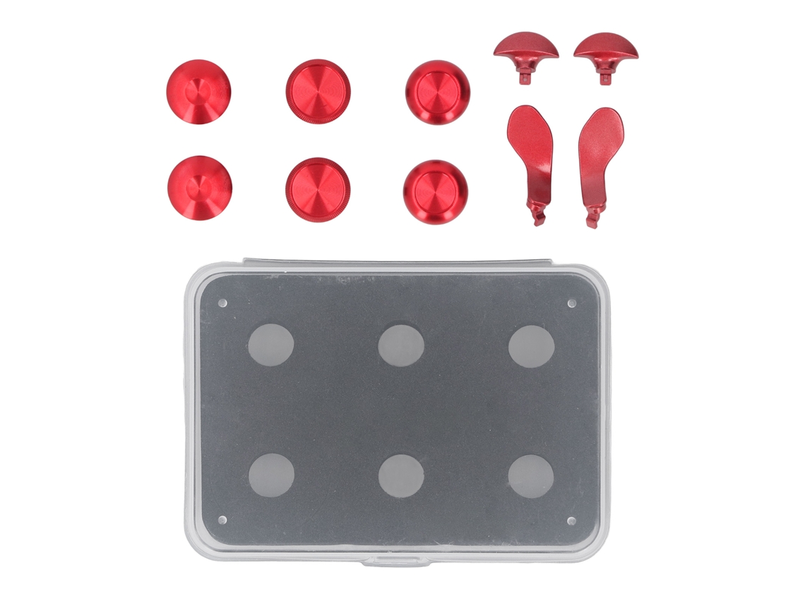 Kit Palitos E Sticks De Polegar Analógicos Acero Inoxidable Texturizado Para Controlador Edge Inalámbrico Vermelho