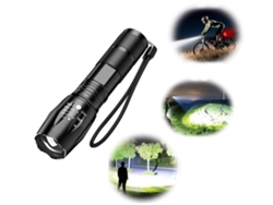 Linterna recargable, linterna LED de luz potente, linterna táctica negra especial, Yunzii