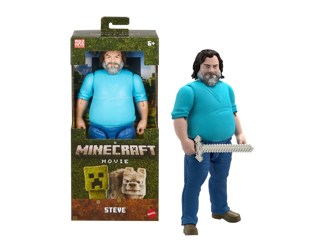 Figura de Steve de Minecraft de 30 cm, Mattel Jfr65/jgg67