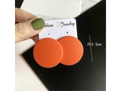 2026-aretes De Color Sólido, Aretes De Acero Redondos De Acrílico Para Mujeres