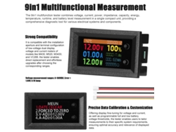 Probador Multifuncional 9 En 1: Voltaje, Corriente, Potencia, Impedancia, Capacitancia, Energía, Temperatura Con Pantalla Ips.