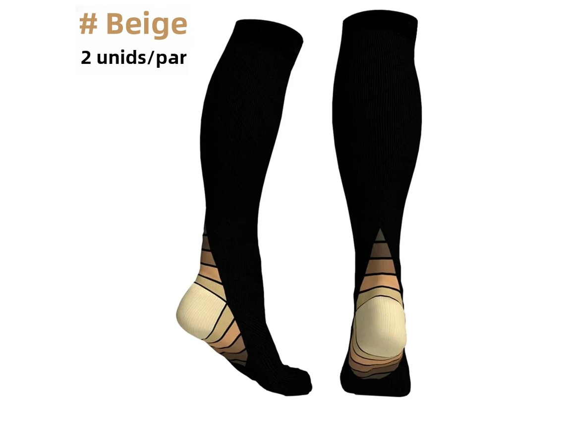 (beige, Un Par, Sm) Medias De Compresión, Compresión Progresiva 20-30 Mmhg, Adecuadas Para Correr.