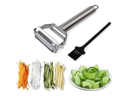 Cortadora De Acero Inoxidable Con Cepillo De Limpieza Para Zanahorias, Patatas, Melones, Verduras Y Frutas.