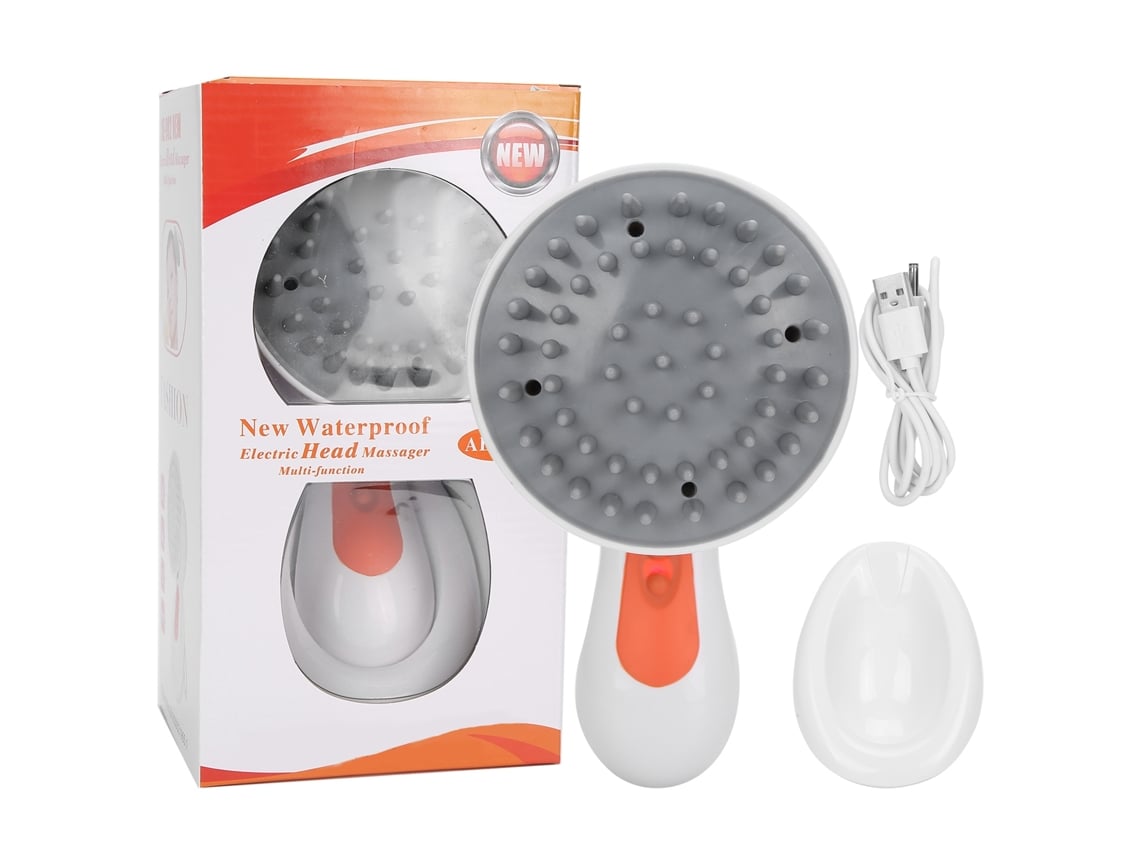 Masajeador Eléctrico De Cabeza Resistente Al Agua Con Vibración Cepillo De Masaje Para Cuero Cabelludo