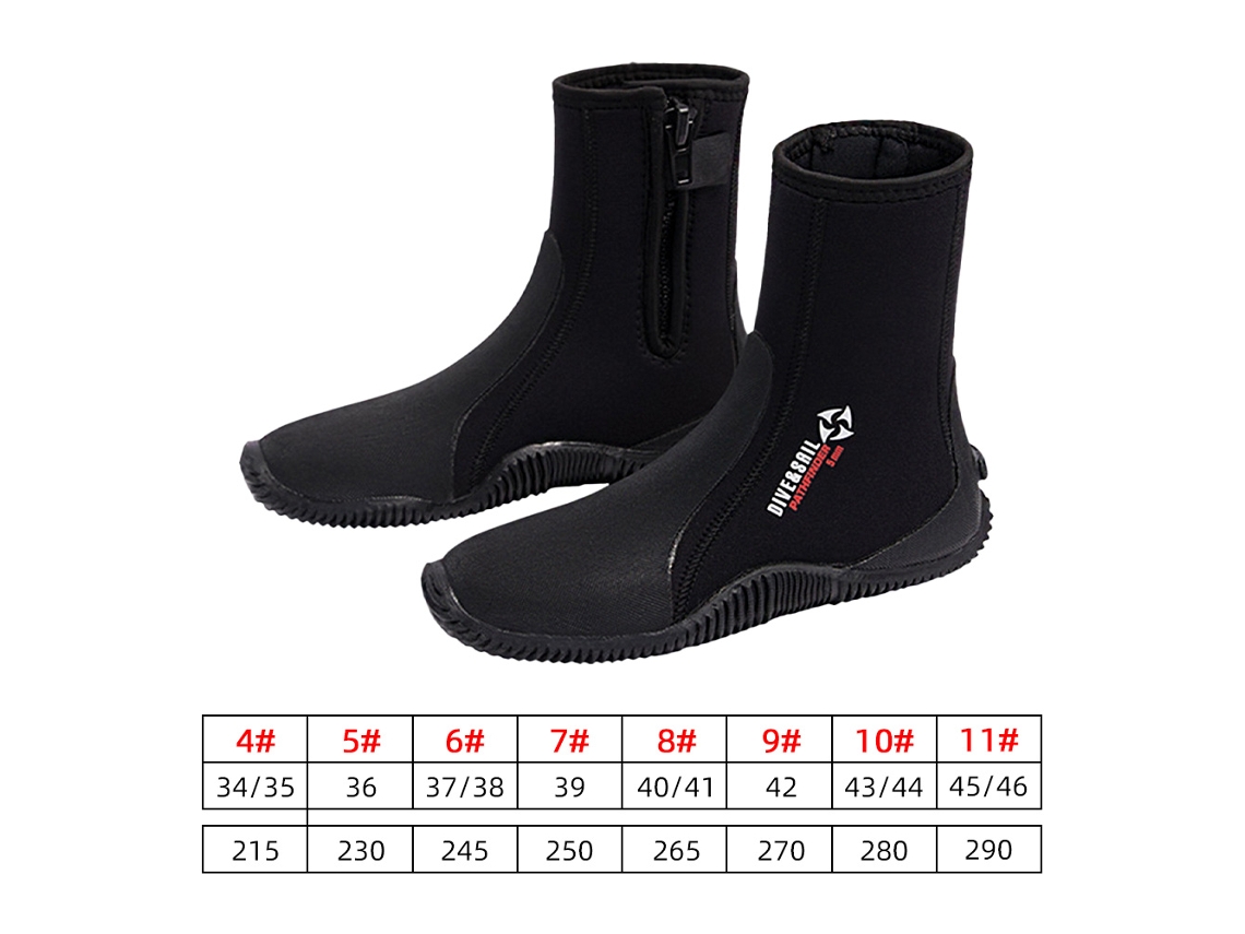 Botas De Buceo De Neopreno Anti-cosquillas Con Cremallera Para Buceo, Surf, Snorkel, Vela Y Piragüismo - Unisex