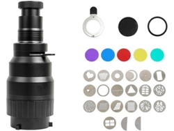 Kit De Iluminación Para Estudio Fotográfico Y De Vídeo: Lente Cónica, Proyector Óptico, Gobos Y Soportes Para Flash.