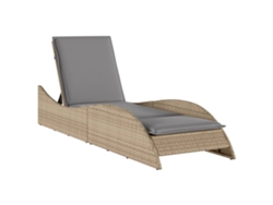Chaise longue de mimbre beige con cojín MAISON EXCLUSIVE (60x205x73 cm)