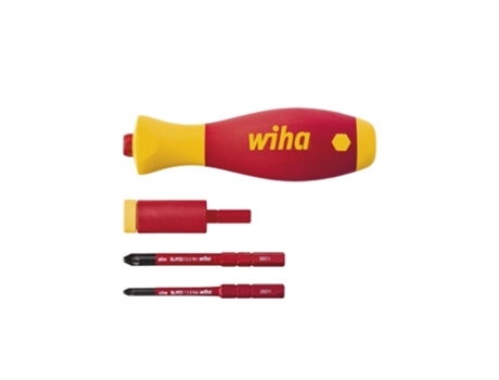 WIHA Juego de adaptadores de par de apriete easyTorque electric con soporte slimVario® y slimBits SL/PZ, de 4 unid., en blíster (41476)