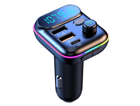 Reproductor de MP3 modular FM para automóvil PD 18W Tipo C QC3.0 Cargador USB para automóvil Compatible con Bluetooth 5.0 Manos libres inalámbrico ...