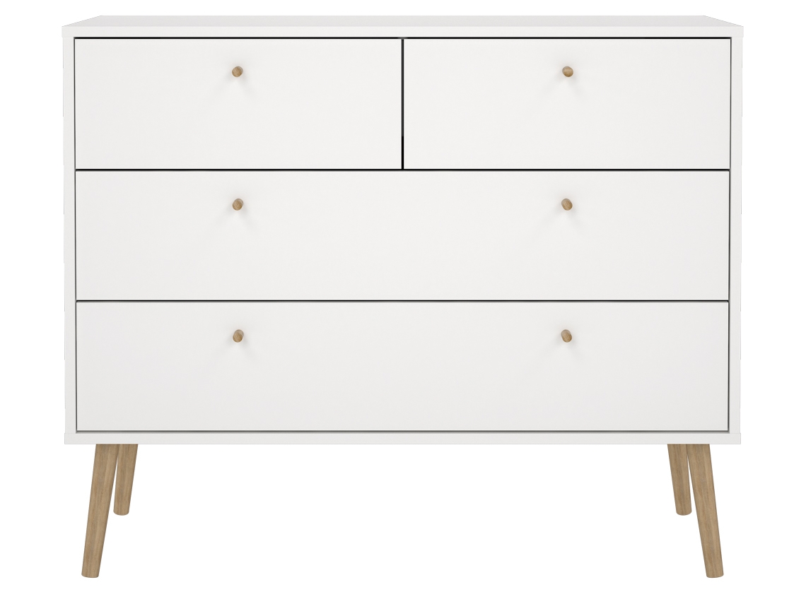 Cómoda TVILUM Braga 2+2 Cajones (LAP 98,7 x 81,7 x 39,1 cm - Blanco)