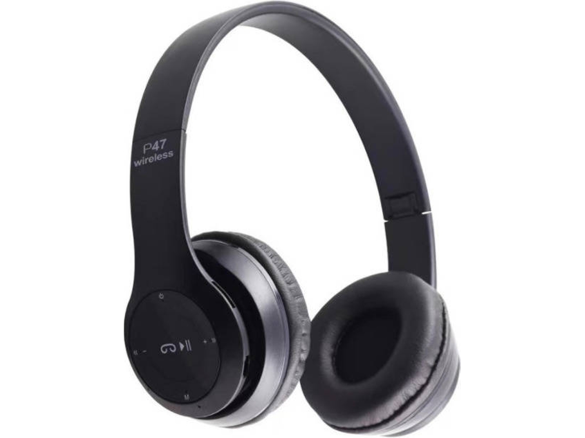 Auriculares Bluetooth GETEK P47 (Over Ear - Micrófono - Negro)