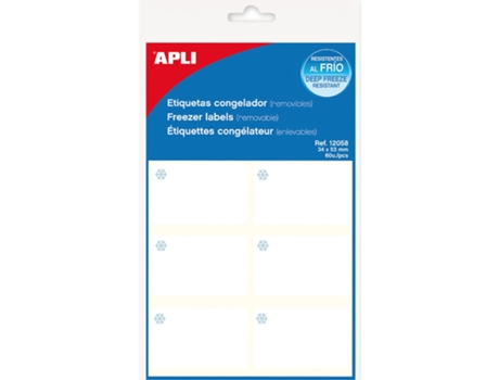 Etiquetas Adhesivas APLI (Blanco - Manual para Congelador 34 X 53 mm)