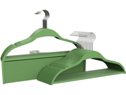 COM-FORT HOUSE | Percha de Resina Infantil | Percha Cadete | Color Verde | Percha Resina Resistente | con Muescas Antideslizantes | 41cm | Pack 72 Unidades |