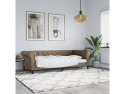 Sofá Cama Cuero Sintético Color Capuchino 80x200 Cm