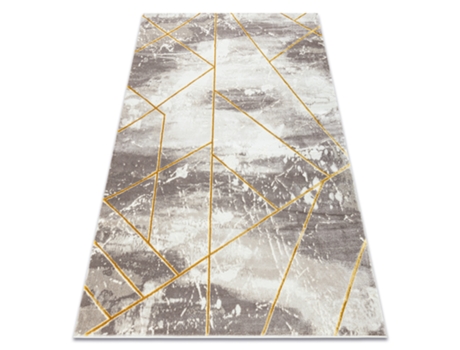 Alfombra Core 1818 Geométrico - Estructural, Dos Niveles de Vellón, Marfil/V (140 x 190 cm)