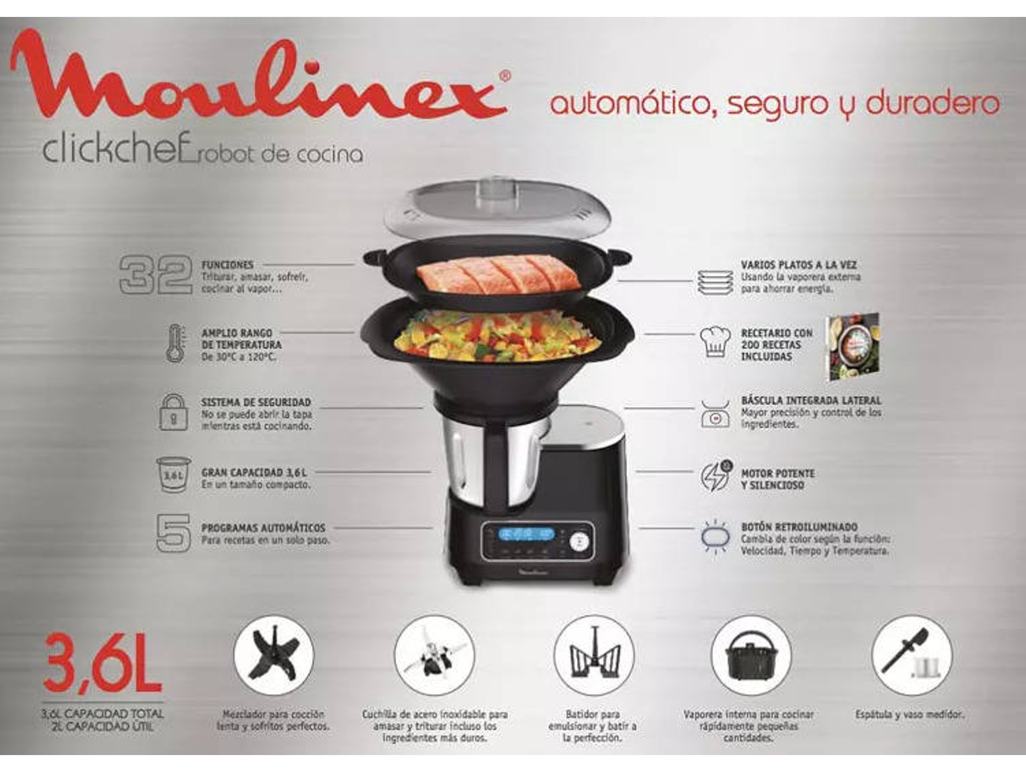 Robot de cocina Moulinex Clickchef HF4SPR30