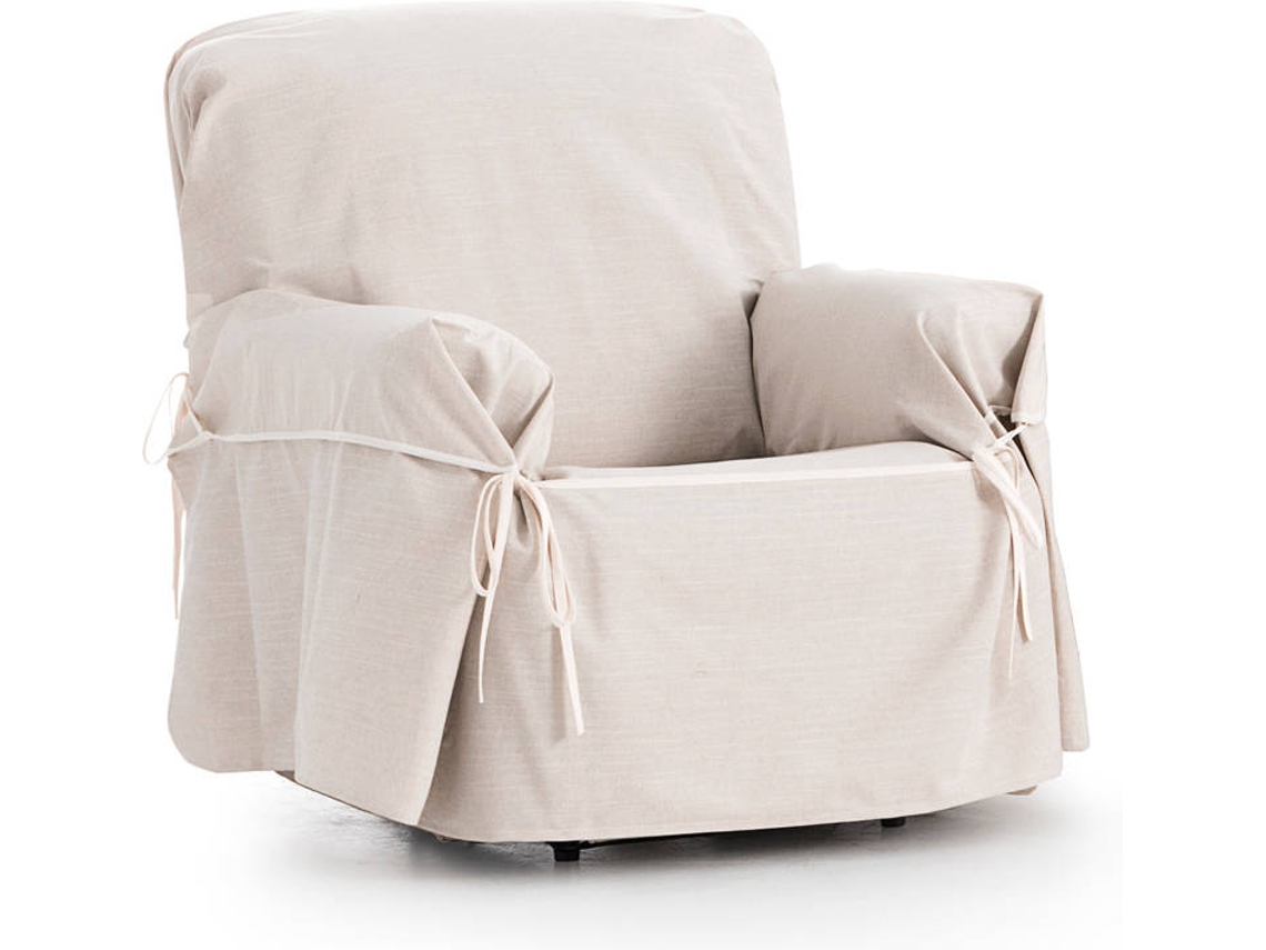 Funda impermeable estilo lazos para sillón Emma (80 a 120 cm - Gris)