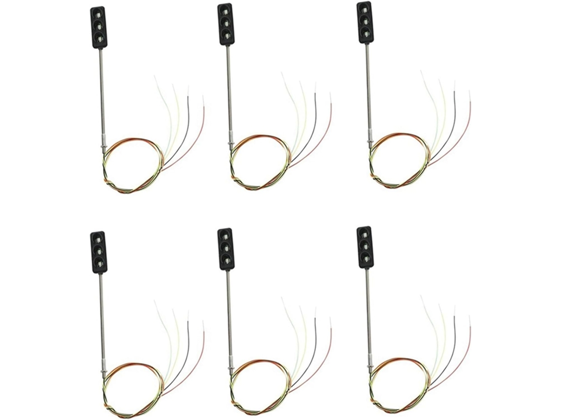 6 Piezas Ho/oo Modelo Construcción 3 Luces De Señalización Led Circuito Diy Para