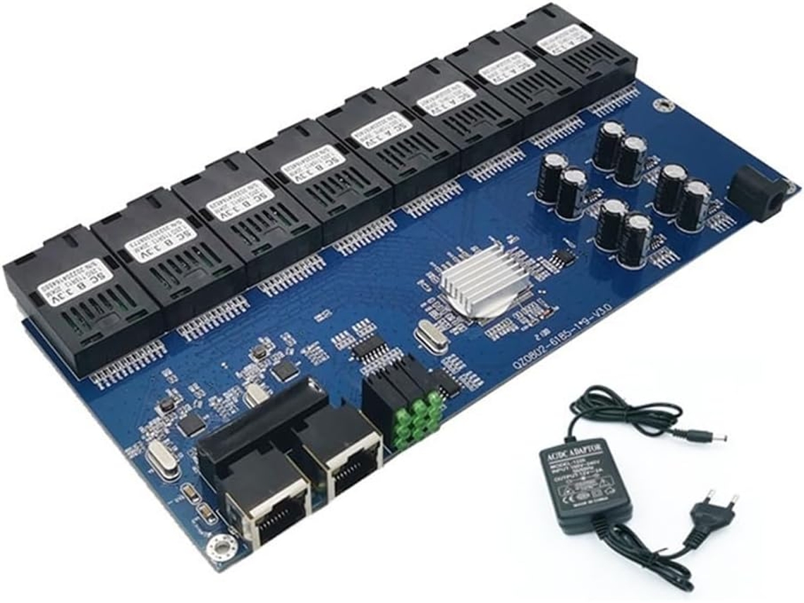 Conmutador De Fibra Óptica Gigabit 8 Sc 2 1000m Conmutador De Medios Ethernet Rj45